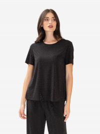 P.A.R.O.S.H. Blusa m/c con strass Nero