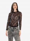 P.A.R.O.S.H. T-shirt m/c con strass argento Nero