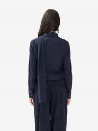 N°21 Camicia seta m/l con rouches Blu