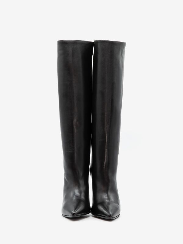 FRANCO RUSSO Stivale tc 9 cm tubolare pelle Nero FRANCO RUSSO Stivale tc 9 cm tubolare pelle Nero