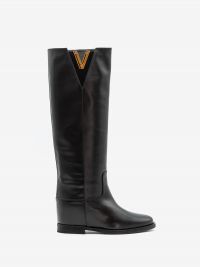 VIA ROMA 15 Stivale pelle dettaglio V in camoscio Nero