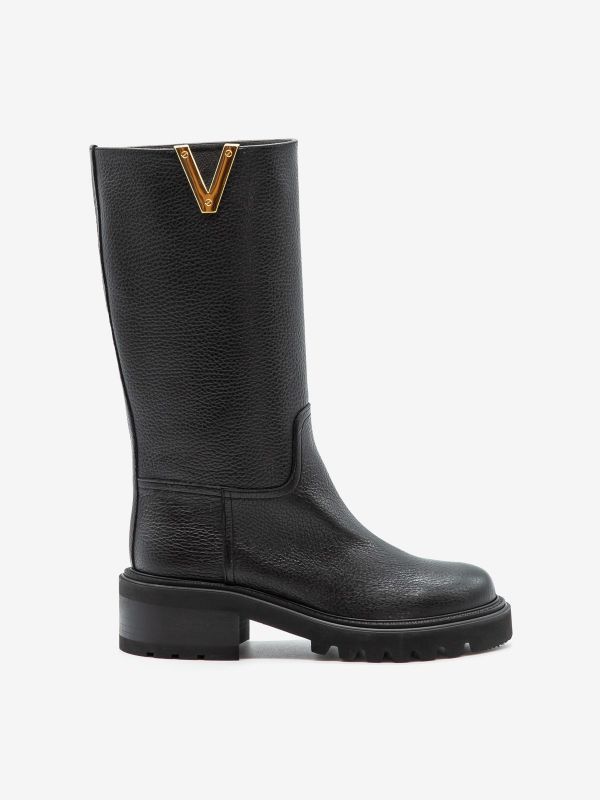 VIA ROMA 15 Biker pelle tc 5 cm fondo gomma Nero VIA ROMA 15 Biker pelle tc 5 cm fondo gomma Nero