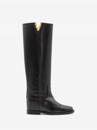 VIA ROMA 15 Stivale pelle dettaglio V Nero