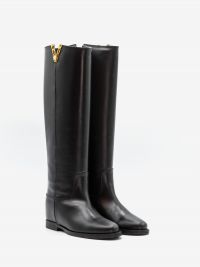 VIA ROMA 15 Stivale pelle dettaglio V Nero