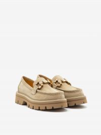 MARA BINI Mocassino fondo gomma + fibbia strass Beige