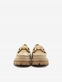 MARA BINI Mocassino fondo gomma + fibbia strass Beige