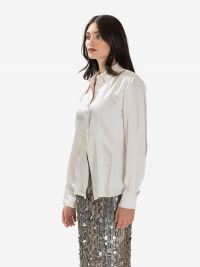 ERIKA CAVALLINI Camicia satin sfiancata Panna