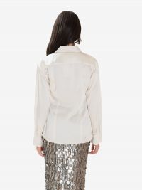 ERIKA CAVALLINI Camicia satin sfiancata Panna