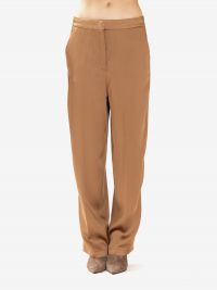 ERIKA CAVALLINI Pantalone vita alta satin Marrone