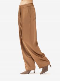 ERIKA CAVALLINI Pantalone vita alta satin Marrone