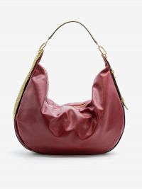 BORBONESE Borsa mezzaluna pelle borgogna + tapiro 