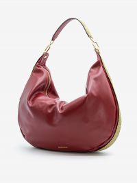 BORBONESE Borsa mezzaluna pelle borgogna + tapiro 