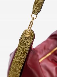 BORBONESE Borsa mezzaluna pelle borgogna + tapiro 