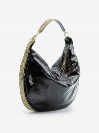 BORBONESE Borsa mezzaluna large naplak + tapiro Nero