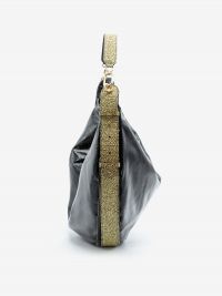 BORBONESE Borsa mezzaluna large naplak + tapiro Nero