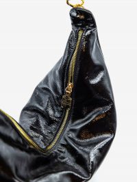 BORBONESE Borsa mezzaluna large naplak + tapiro Nero