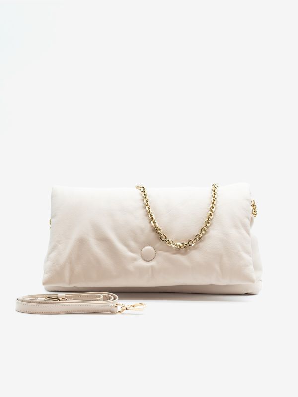 GAVAZZENI Borsa con patta media pelle Vaniglia