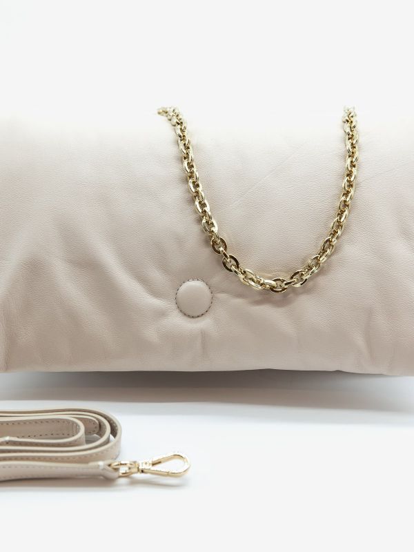 GAVAZZENI Borsa con patta media pelle Vaniglia