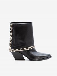 ELENA IACHI Camperos pelle con borchie gambale alto Nero