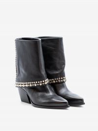 ELENA IACHI Camperos pelle con borchie gambale alto Nero