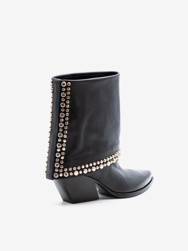 ELENA IACHI Camperos pelle con borchie gambale alto Nero ELENA IACHI Camperos pelle con borchie gambale alto Nero
