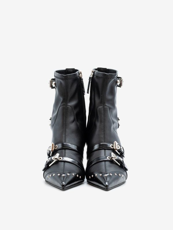 LELLA BALDI Stivaletto tc 5 cm pelle con fibbie Nero LELLA BALDI Stivaletto tc 5 cm pelle con fibbie Nero