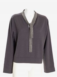 FABIANA FILIPPI Maglione con fiocco piping Grigio