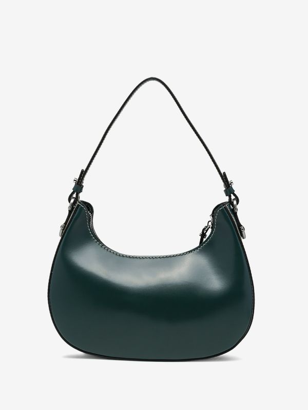 GIANNI CHIARINI Bianca: borsa media mezzaluna pelle Verde bosco