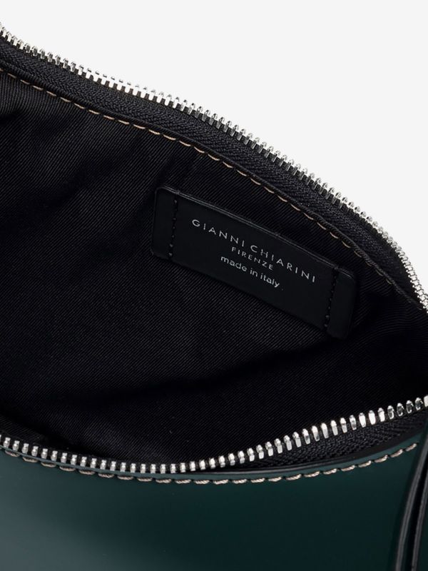 GIANNI CHIARINI Bianca: borsa media mezzaluna pelle Verde bosco