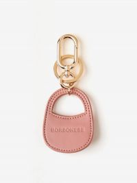 BORBONESE Portachiavi borsa pelle Cipria