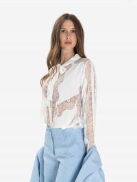 P.A.R.O.S.H. Camicia seta e pizzo Bianco