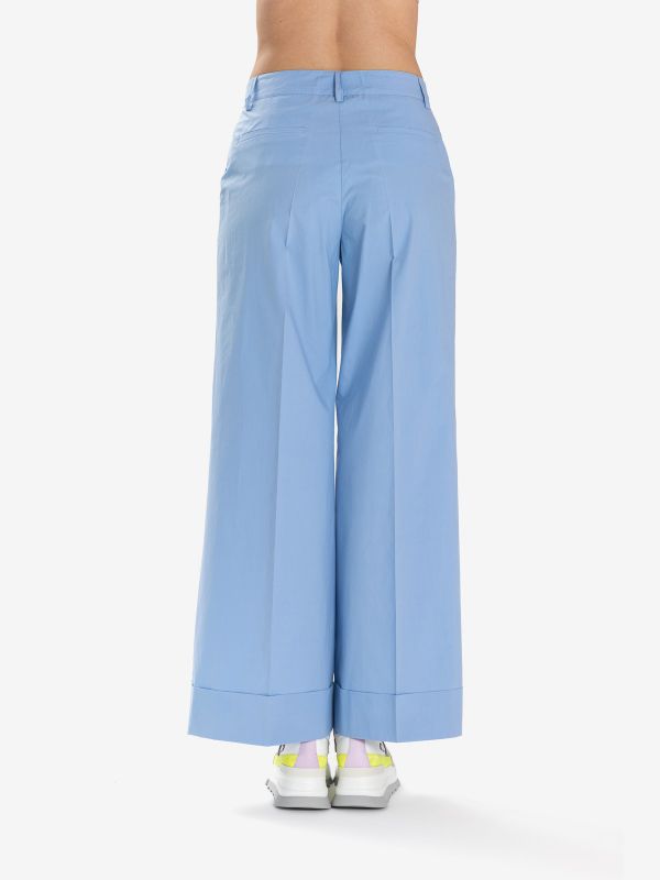 P.A.R.O.S.H. Pantalone palazzo cotone Celeste