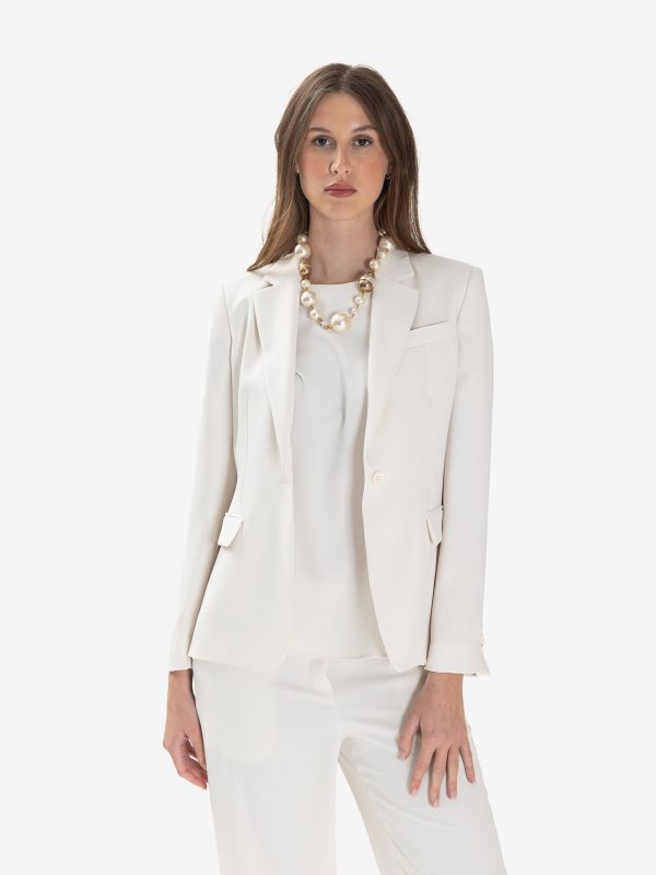 P.A.R.O.S.H. Blazer monopetto cady Panna