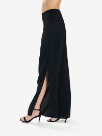 ERIKA CAVALLINI Pantalone palazzo con spacco seta Nero