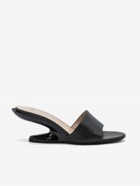 N°21 Mules pelle tc zeppa 7 cm Nero