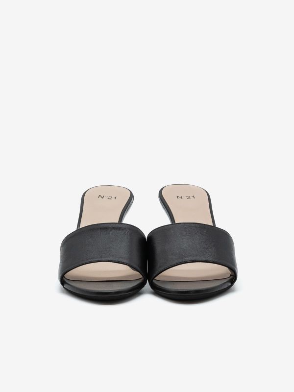 N°21 Mules pelle tc zeppa 7 cm Nero N°21 Mules pelle tc zeppa 7 cm Nero