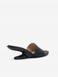 N°21 Mules pelle tc zeppa 7 cm Nero