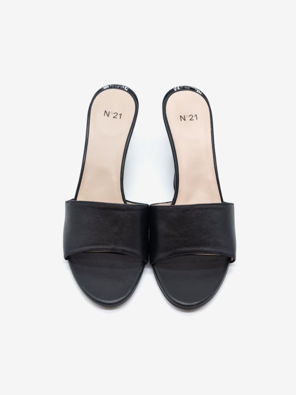 N°21 Mules pelle tc zeppa 7 cm Nero N°21 Mules pelle tc zeppa 7 cm Nero