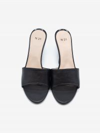 N°21 Mules pelle tc zeppa 7 cm Nero
