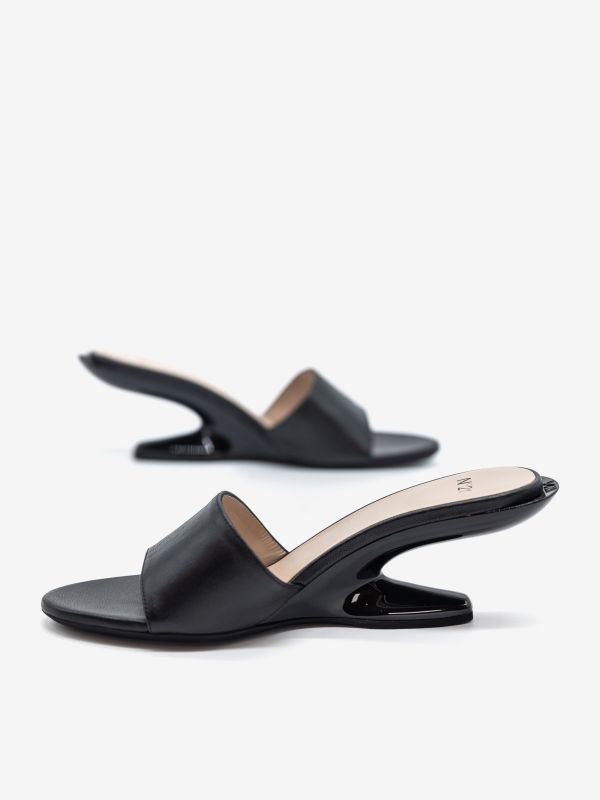 N°21 Mules pelle tc zeppa 7 cm Nero N°21 Mules pelle tc zeppa 7 cm Nero