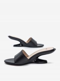 N°21 Mules pelle tc zeppa 7 cm Nero