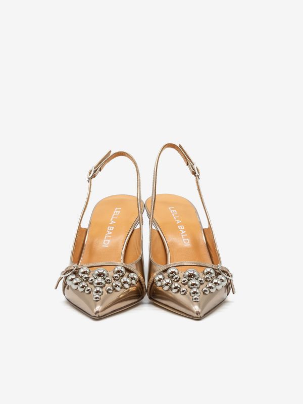 LELLA BALDI Chanel tc 70 pelle con borchie Rame LELLA BALDI Chanel tc 70 pelle con borchie Rame