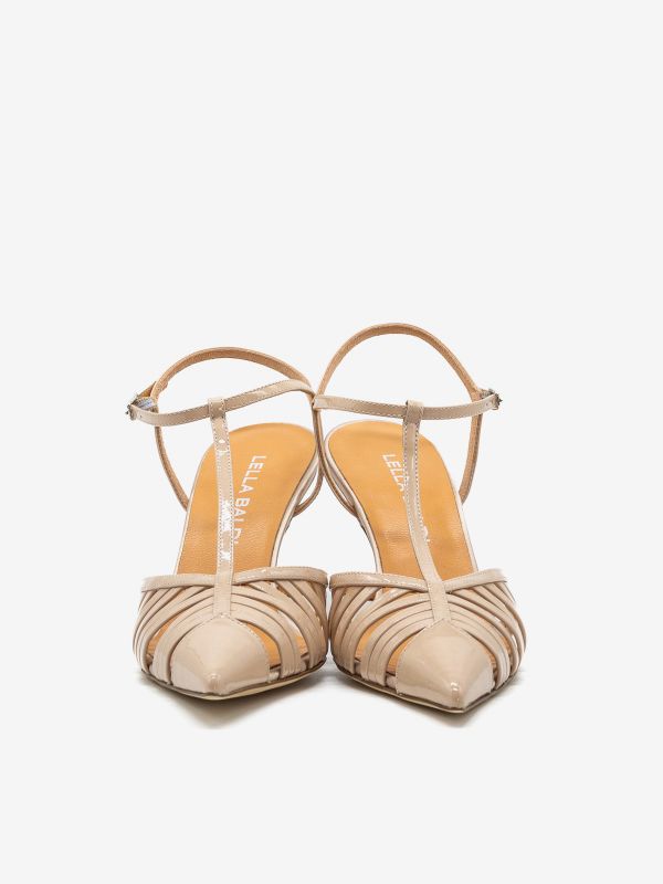 LELLA BALDI Chanel tc 50 vernice con cinturino a T Cipria LELLA BALDI Chanel tc 50 vernice con cinturino a T Cipria