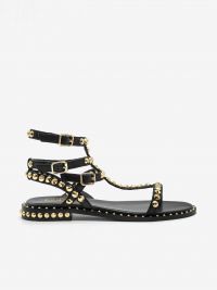 A.S.H. Sandalo pelle con borchie 3 cinturini Nero