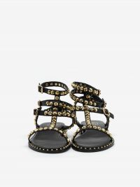 A.S.H. Sandalo pelle con borchie 3 cinturini Nero