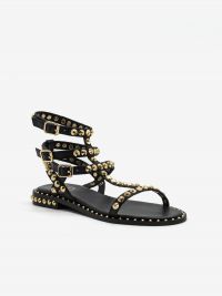 A.S.H. Sandalo pelle con borchie 3 cinturini Nero