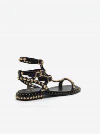 A.S.H. Sandalo pelle con borchie 3 cinturini Nero