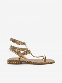 A.S.H. Sandalo 3 cinturini borchie oro Oro rosa