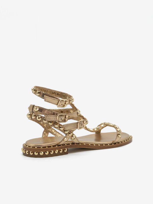 A.S.H. Sandalo 3 cinturini borchie oro Oro rosa