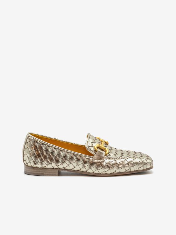 MARA BINI Mocassino intrecciato Platino MARA BINI Mocassino intrecciato Platino